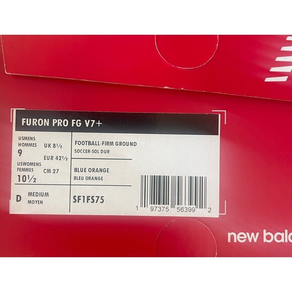 New Balance Furon v7+ Pro FG Mens 9 SF1H S75 Light Blue Soccer Cleats FuelCell - Picture 9 of 10